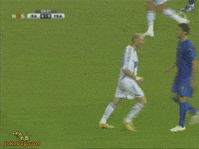 Funny Picture - Sports Jokes funny pictures - Zidane vs Materazzi: Buried Alive