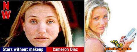Funny Picture - Misc Jokes funny pictures - No make-up: Cameron Diaz